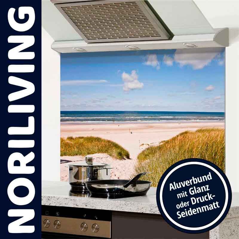 Küchenrückwand mit Strandmotiv von Noriliving, Aluverbund in Glanz oder Druck-Seidenmatt
