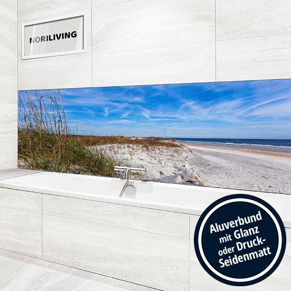 Ansicht des Badrückwand-Motivs Dünengras am Strand 084 Höhe zentriert
