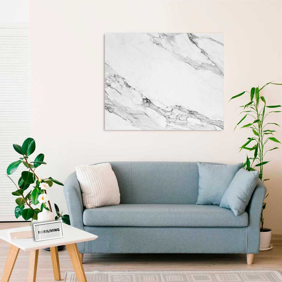 Wandbild über dem Sofa mit Motiv Marmor mittelgrau 117b
