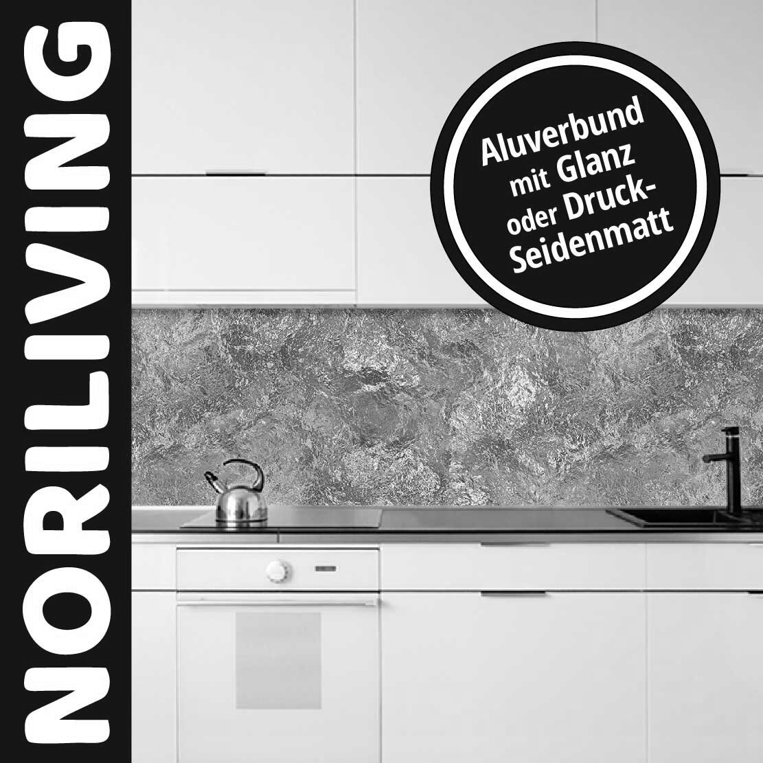 Abbildung einer Küchenrückwand mit Motiv Wasser Optik blau 112 schwarz-weiß