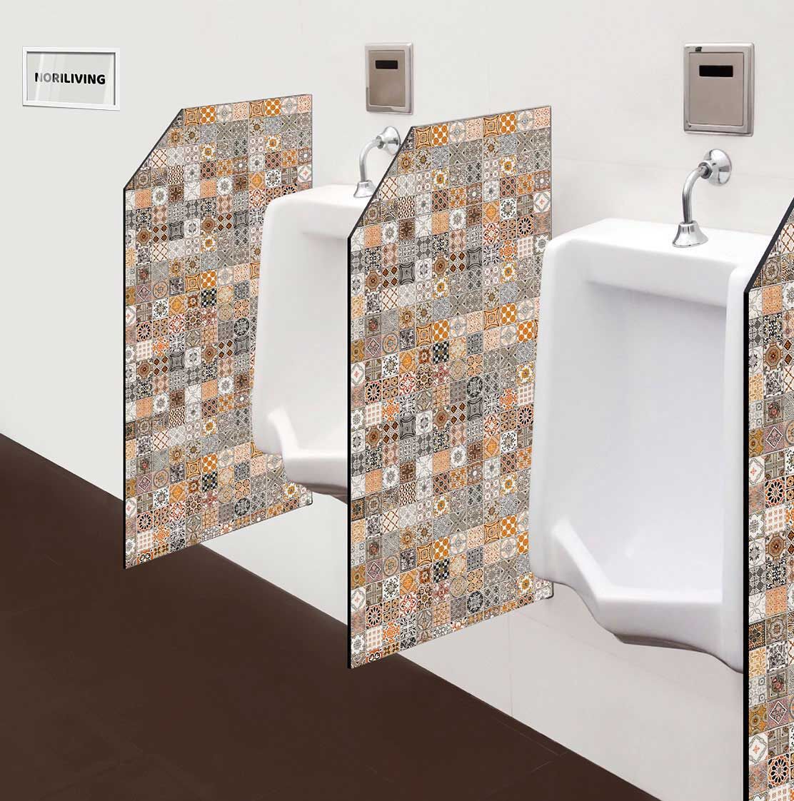 in der Toilette eingebaute Schamwand mit Motiv Keramikfliesenmuster aus Portugal 264