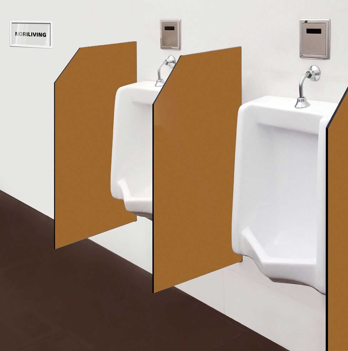 in der Toilette eingebaute Schamwand mit Motiv Unifarbe Braun 2365