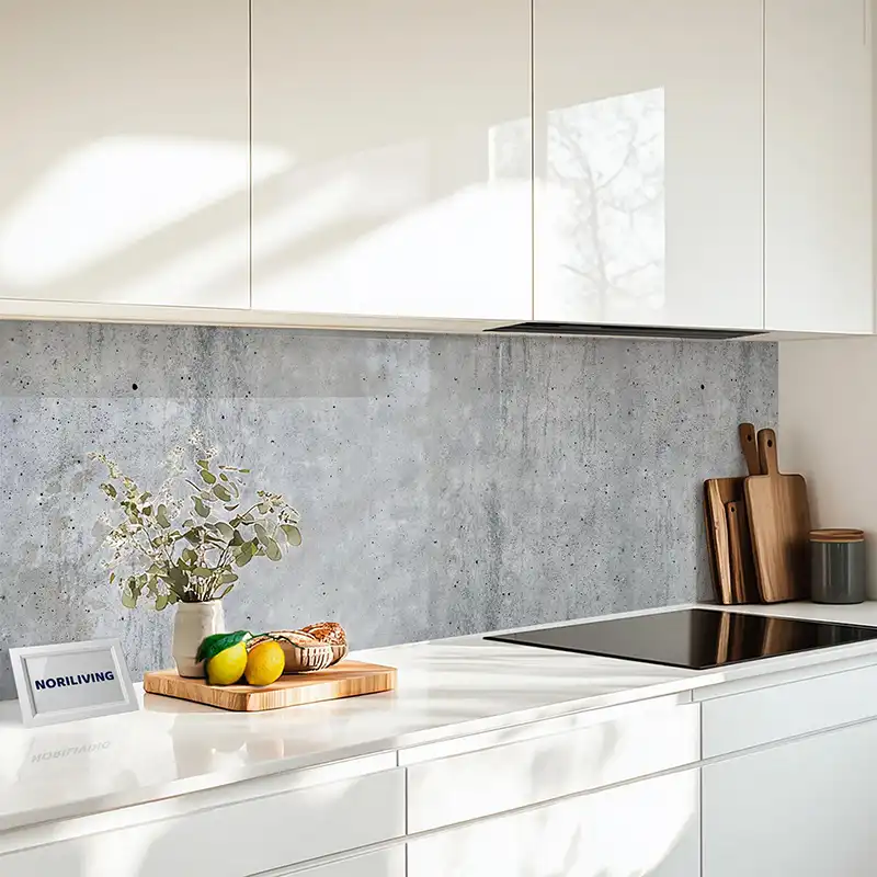 Küchenrückwand Alu Beton Steinwand hell grau 832