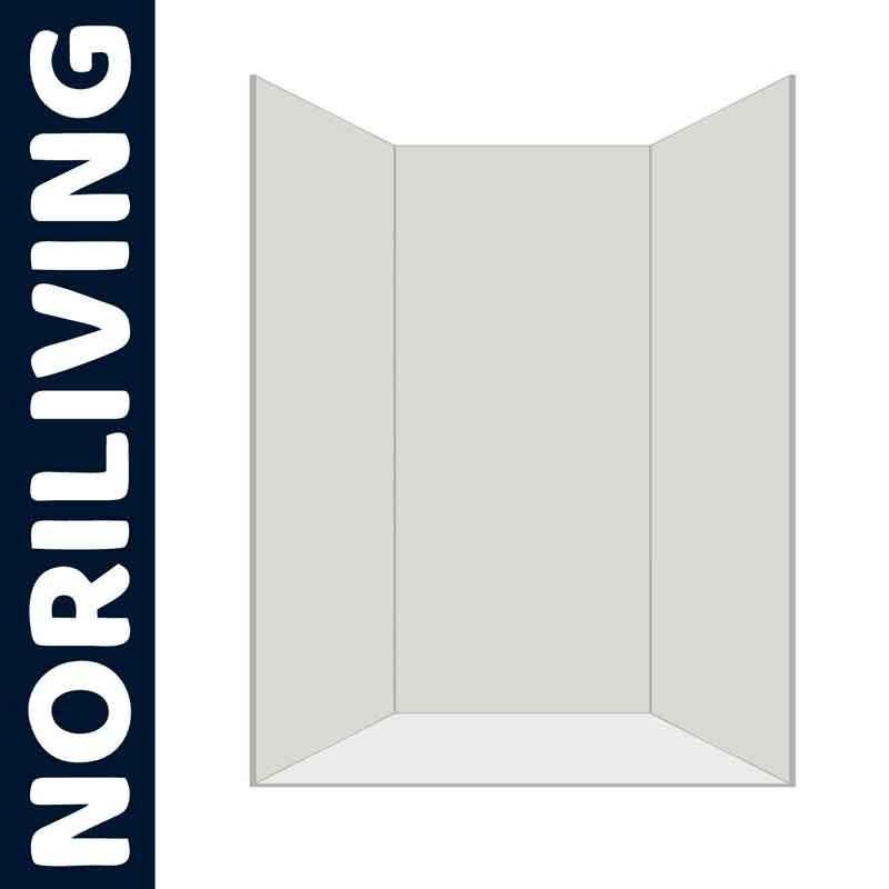 Illustration eines modernen Raumteilers von Noriliving in hellem Grau mit ansprechendem Design