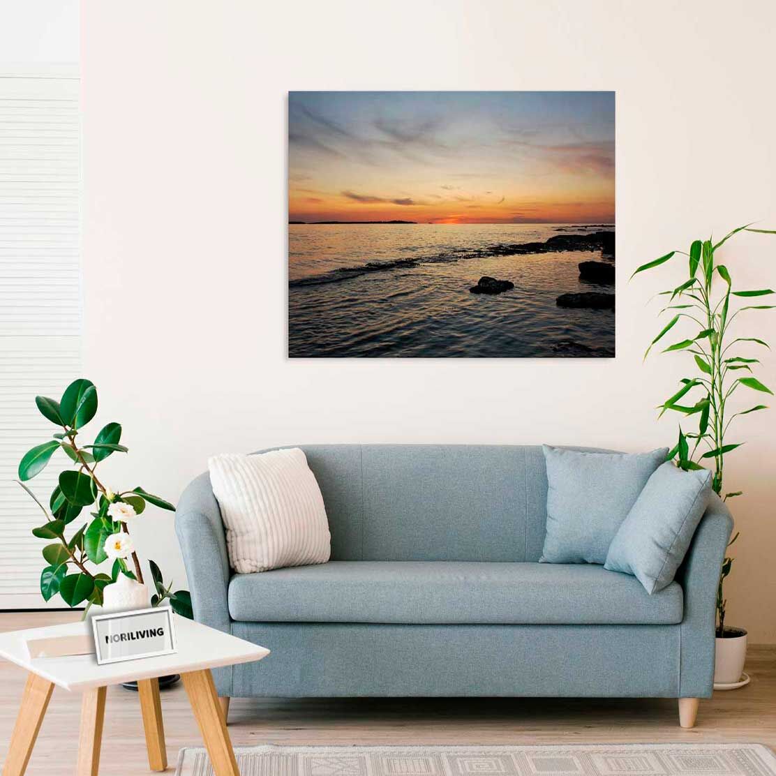 Wandbild über dem Sofa mit Motiv Strand bei Sonnenuntergang Fazana Kroatien 932