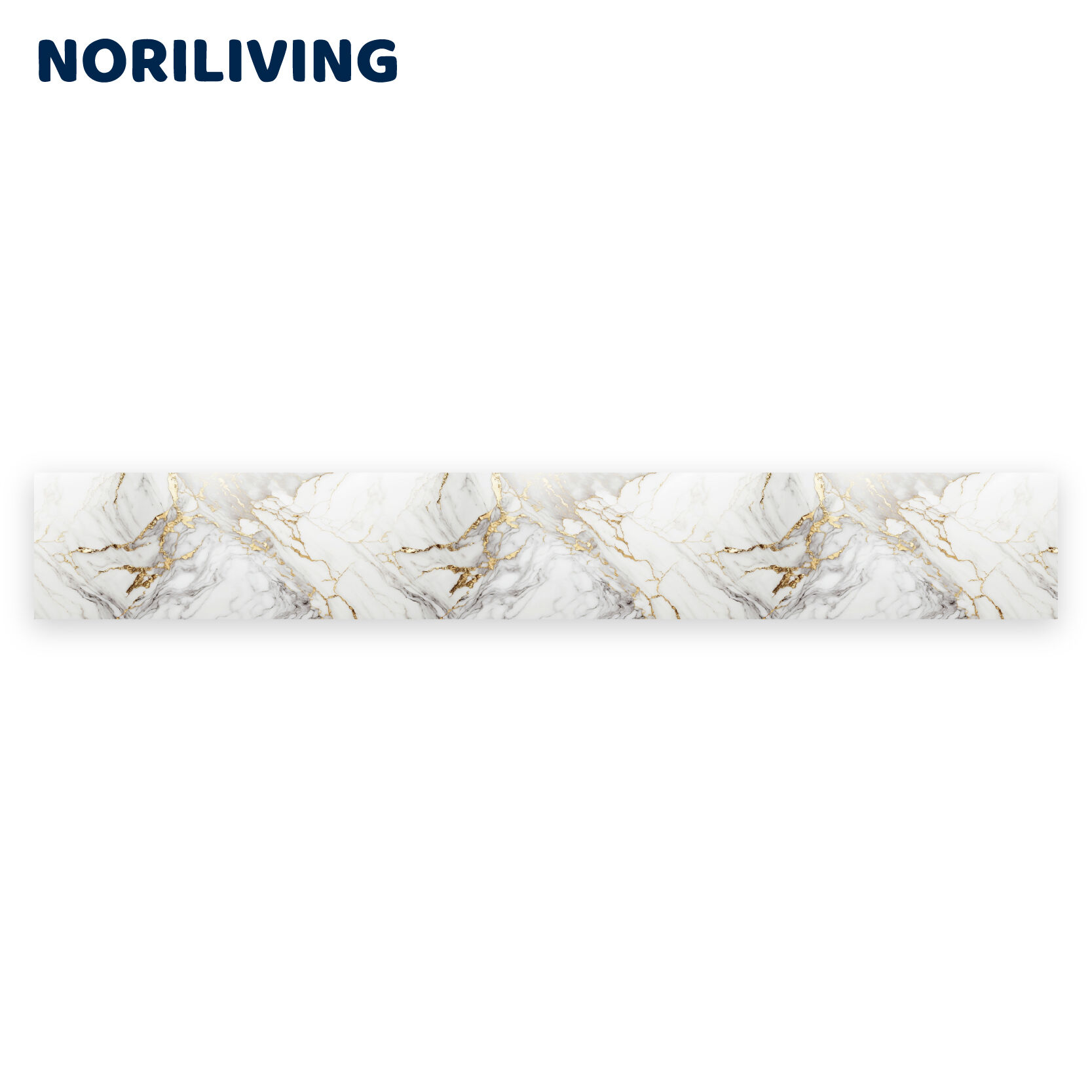 Dekorative Fliesenleiste in Marmor-Optik mit goldenen Akzenten von NORILIVING