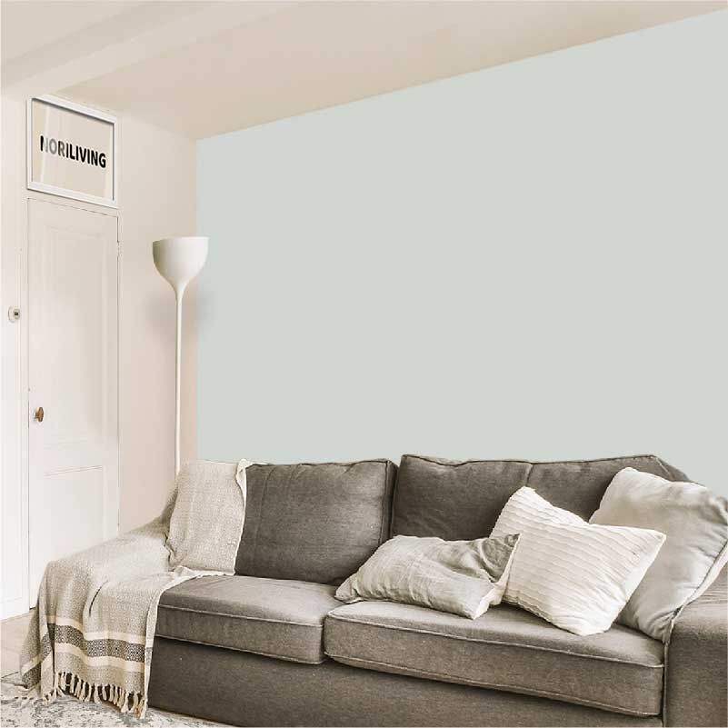 im Wohnzimmer eingebaute Wohnzimmerrückwand mit Motiv Unifarbe Grau 2351