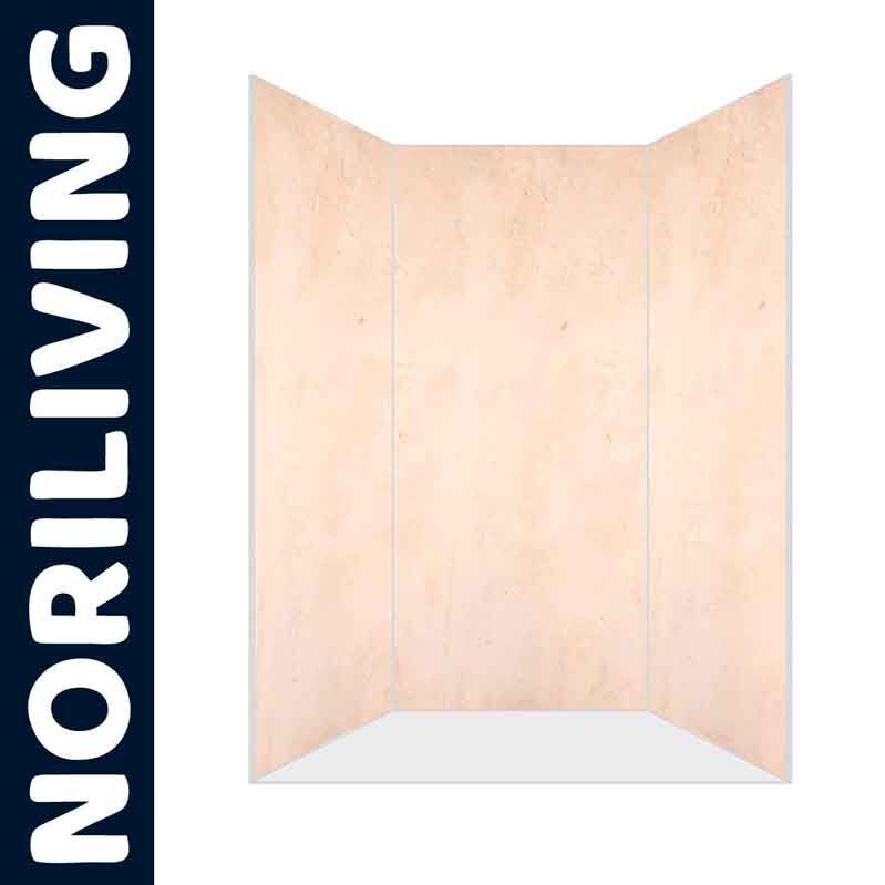 Marmor-Duschwand von NORILIVING in neutralem Beige