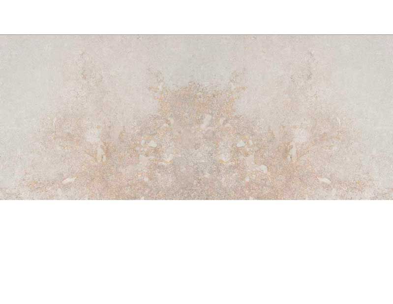 Detailansicht einer beige Bodenfliese mit feiner Marmorstruktur