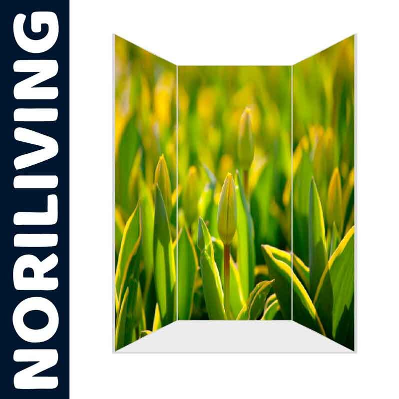 Sichtschutz von NORILIVING mit grünem Tulpenmotiv