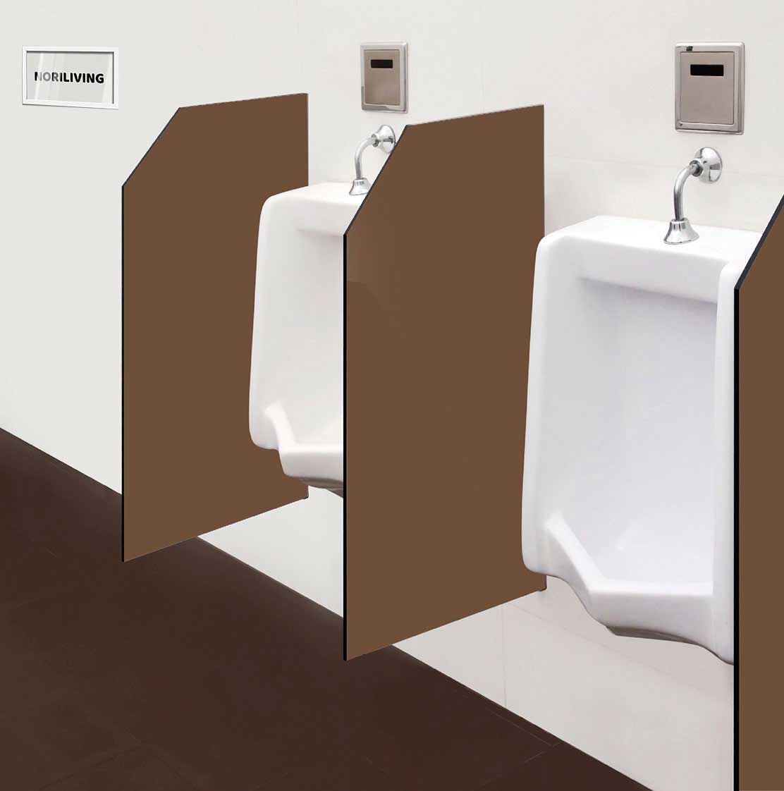 in der Toilette eingebaute Schamwand mit Motiv Unifarbe Braun 2370