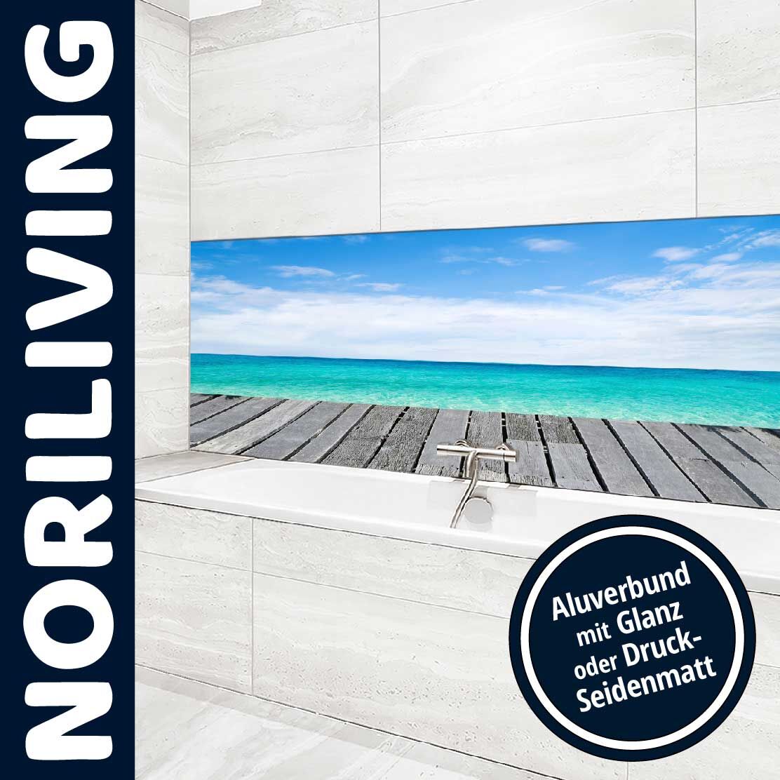 Ansicht des Badrückwand-Motivs Am Strand 662 Unterkante