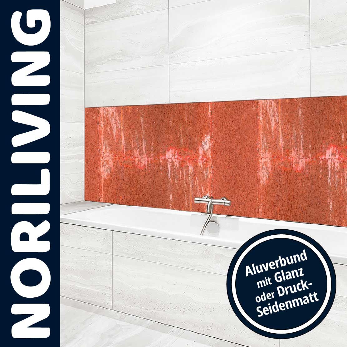 Ansicht des Badrückwand-Motivs Rost Rot 775 Oberkante
