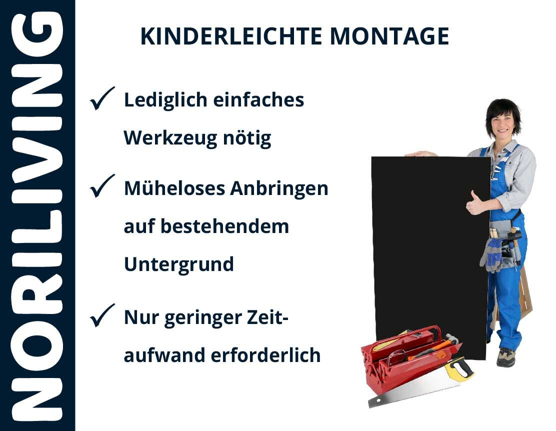 Aufzählung der Vorteile einer Badrückwand aus Aluverbund