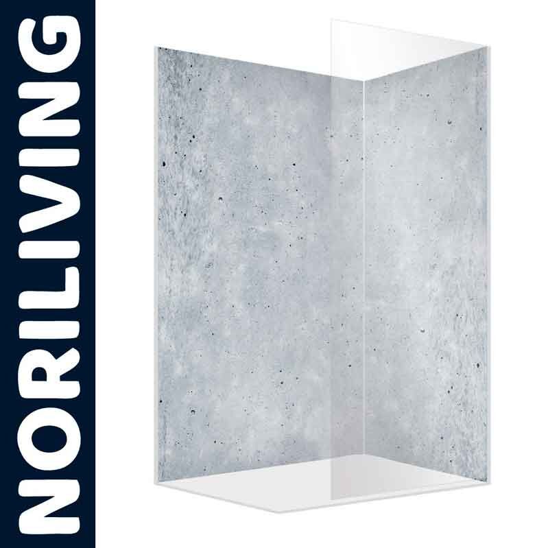 Duschrückwand im modernen Betonstil von NORILIVING