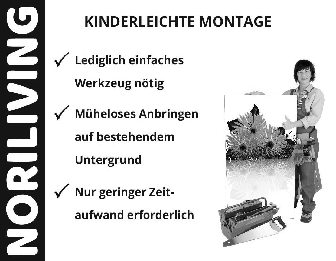 Aufzählung der Vorteile einer Badrückwand aus Aluverbund