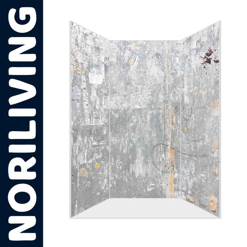 Dekorativer Raumteiler mit grauem, urbanem Graffiti-Muster von Noriliving