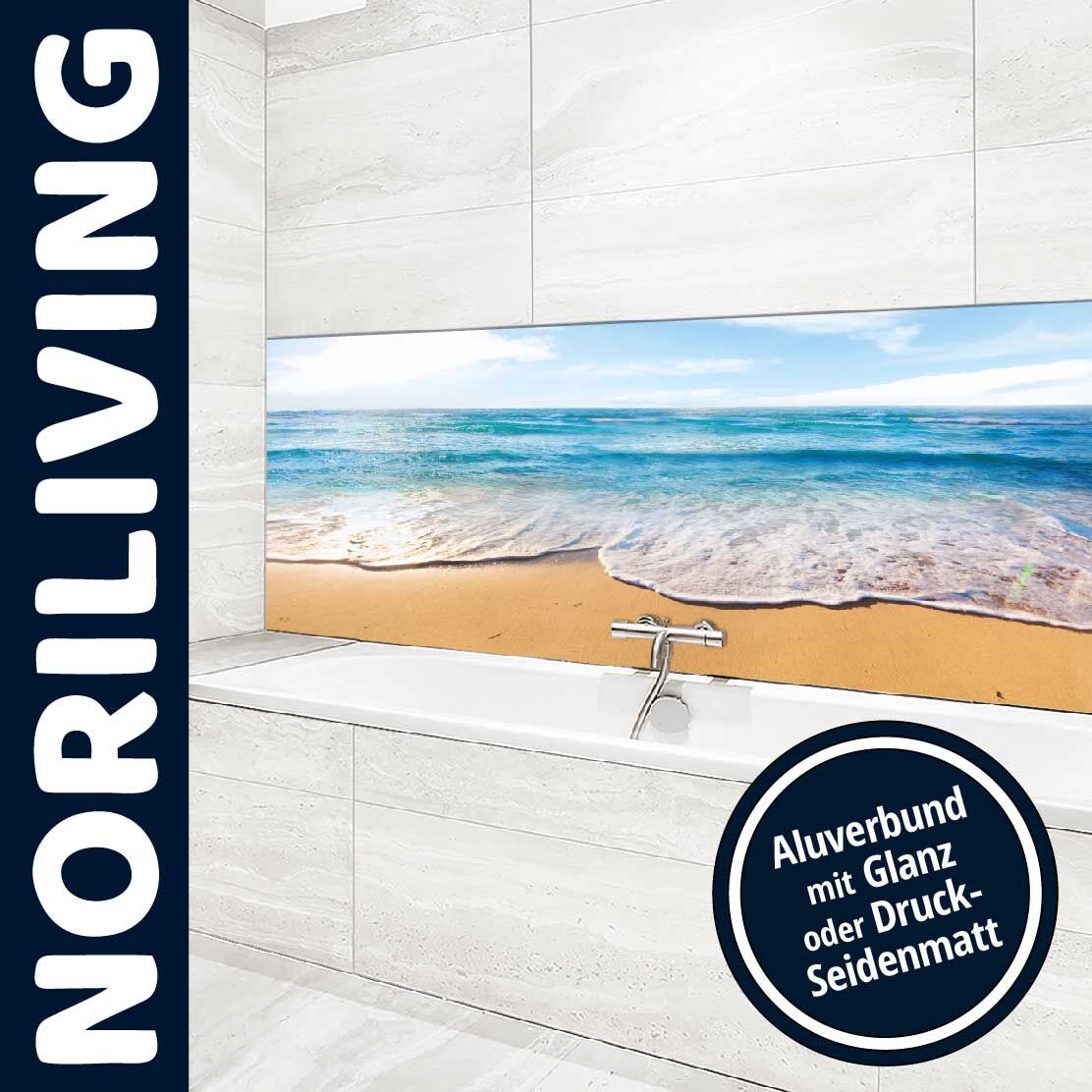 Ansicht des Badrückwand-Motivs Am Strand 037 Unterkante