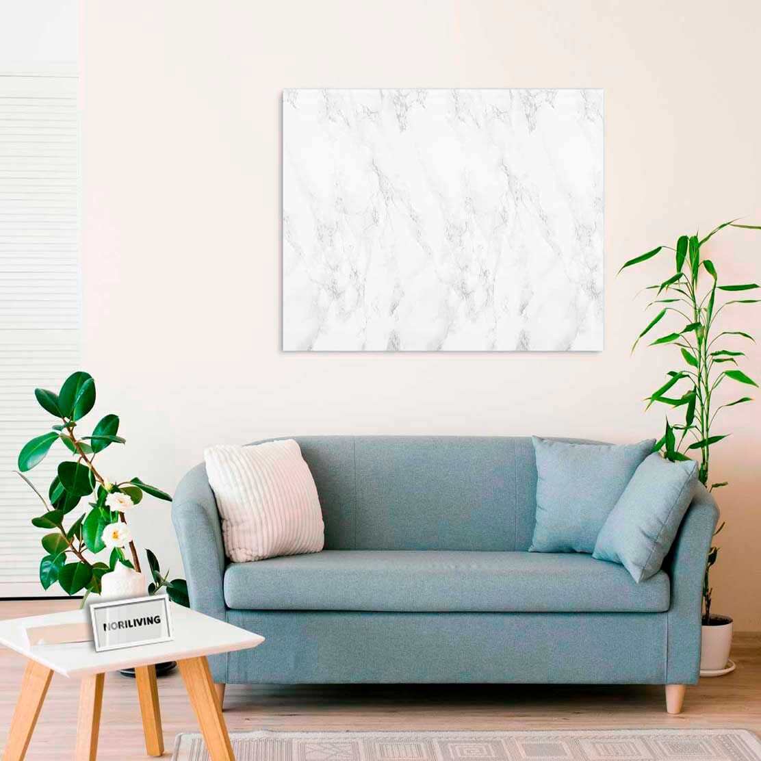 Wandbild über dem Sofa mit Motiv Marmor weiß 254 schwarz-weiß