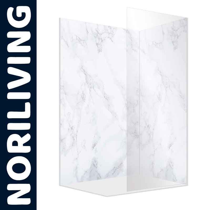 Duschtrennwand in Marmoroptik von Noriliving, elegantes Design