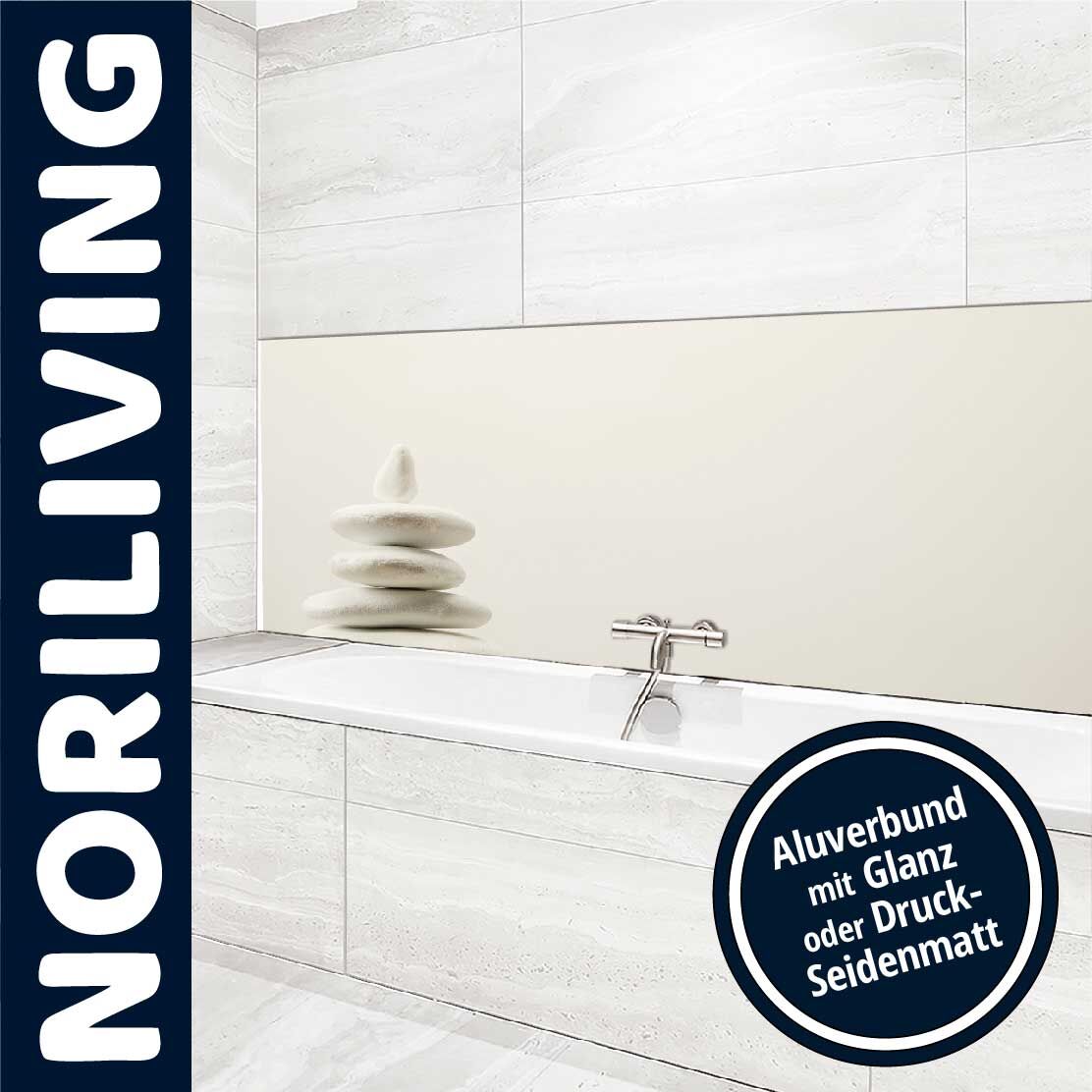 Ansicht des Badrückwand-Motivs ZEN Sand beige 298 Oberkante