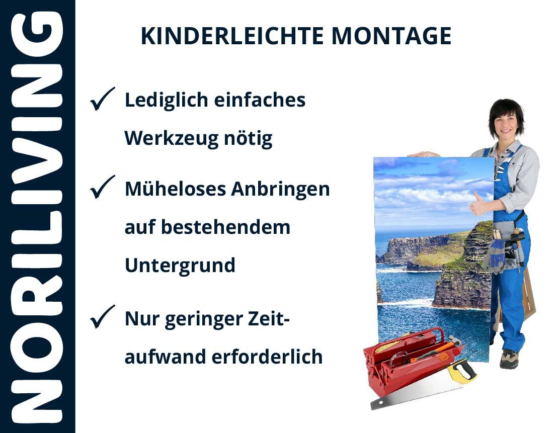 Aufzählung der Vorteile einer Badrückwand aus Aluverbund