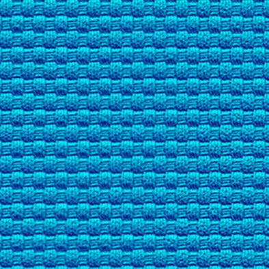 Nahaufnahme eines strukturierten blauen Stoffes mit Gittermuster