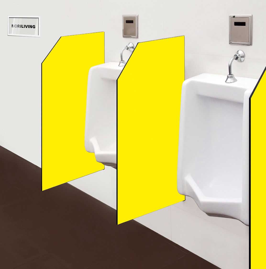 in der Toilette eingebaute Schamwand mit Motiv Unifarbe Gelb 2367