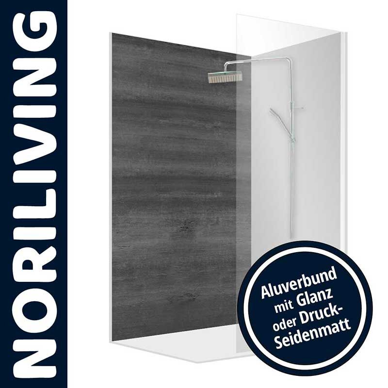 Duschinstallation von Noriliving mit Glanz oder Druck-Seidenmatt Aluverbundpaneel