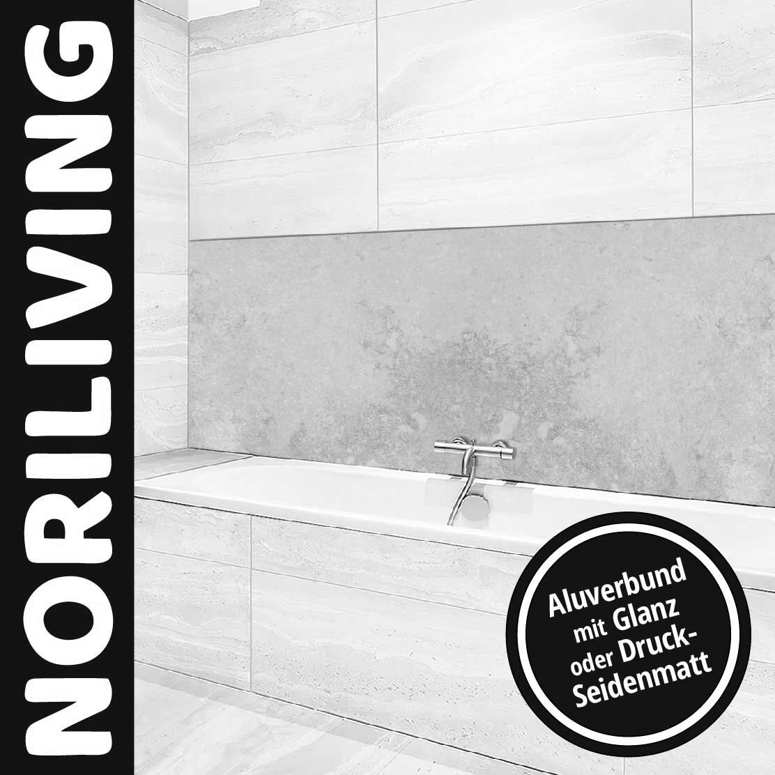 Ansicht des Badrückwand-Motivs Marmor hell beige 527 schwarz-weiß Oberkante