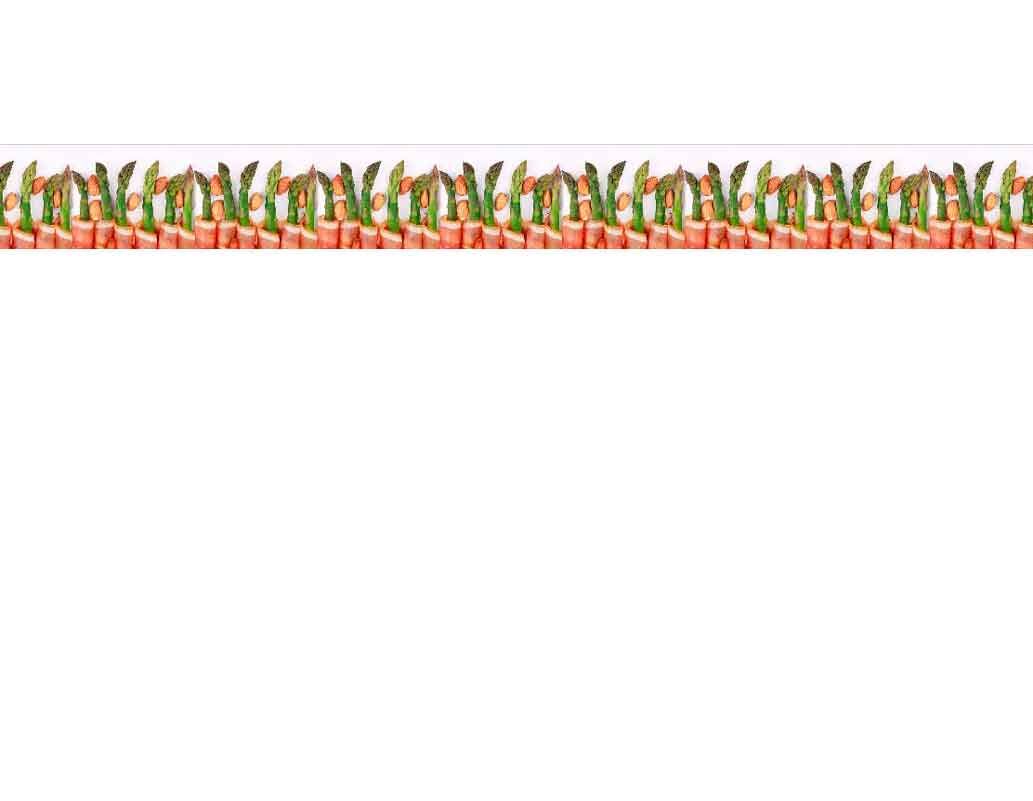 Horizontales Muster aus grünem Spargel auf rosa Hintergrund, ideal für Dekoration oder Designakzente.