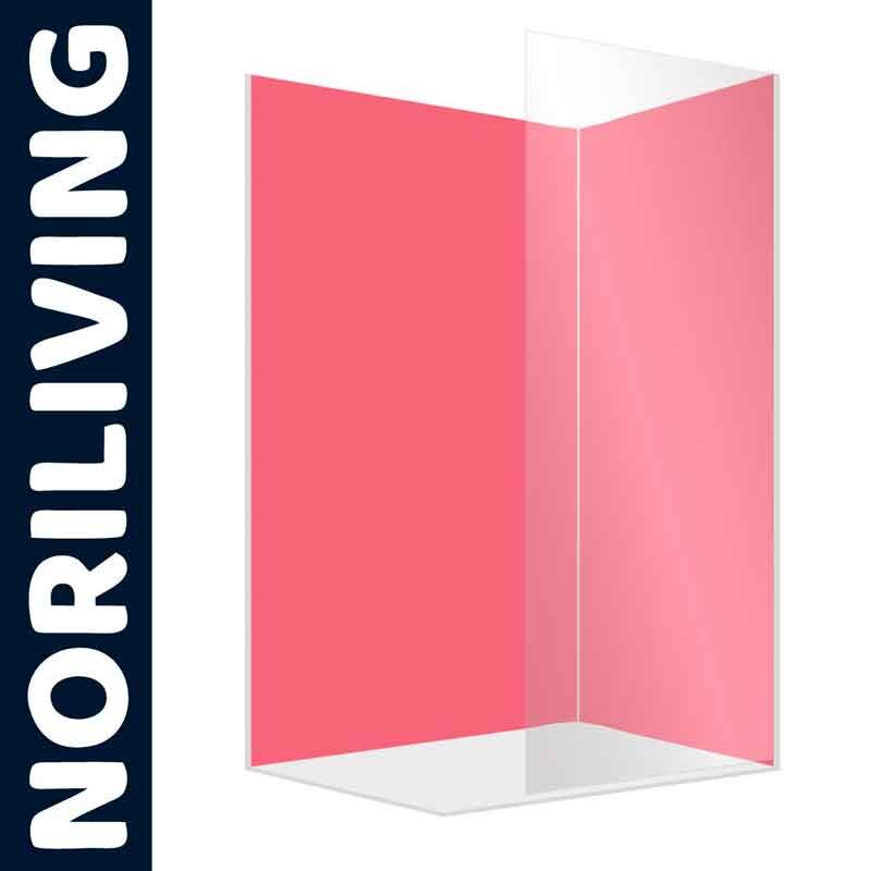 Eckige Duschabtrennung in Rosa von Noriliving