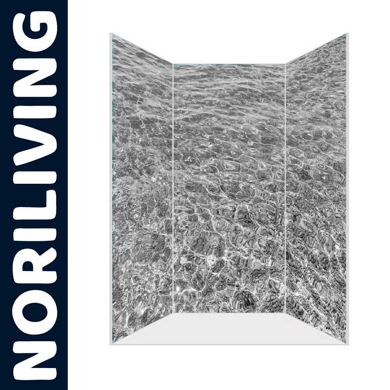 Dreiteiliger Raumteiler mit realistischer Wasseroberflächenstruktur von NORILIVING