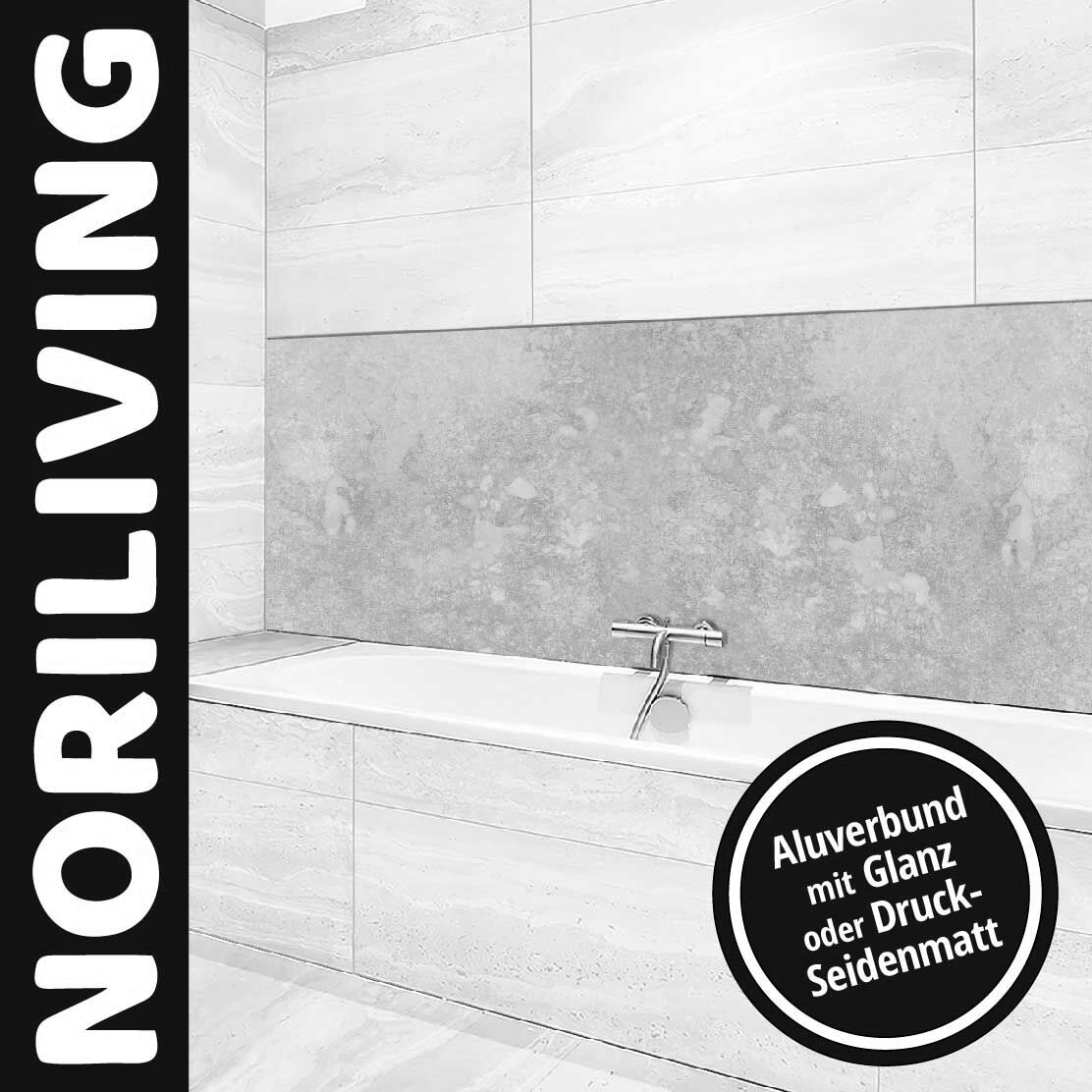 Ansicht des Badrückwand-Motivs Marmor hell beige 527 schwarz-weiß Unterkante