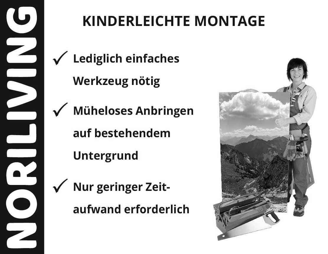 Aufzählung der Vorteile einer Badrückwand aus Aluverbund