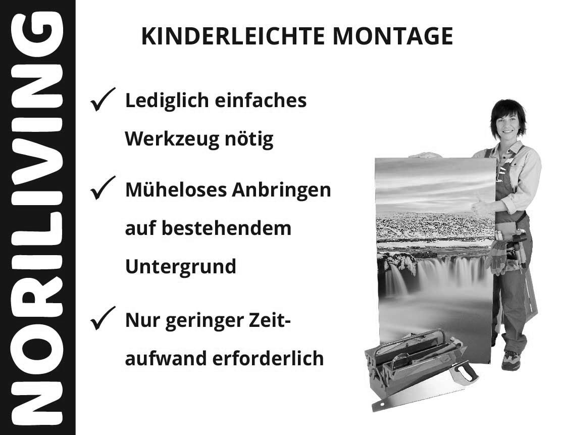 Aufzählung der Vorteile einer Duschrückwand aus Aluverbund