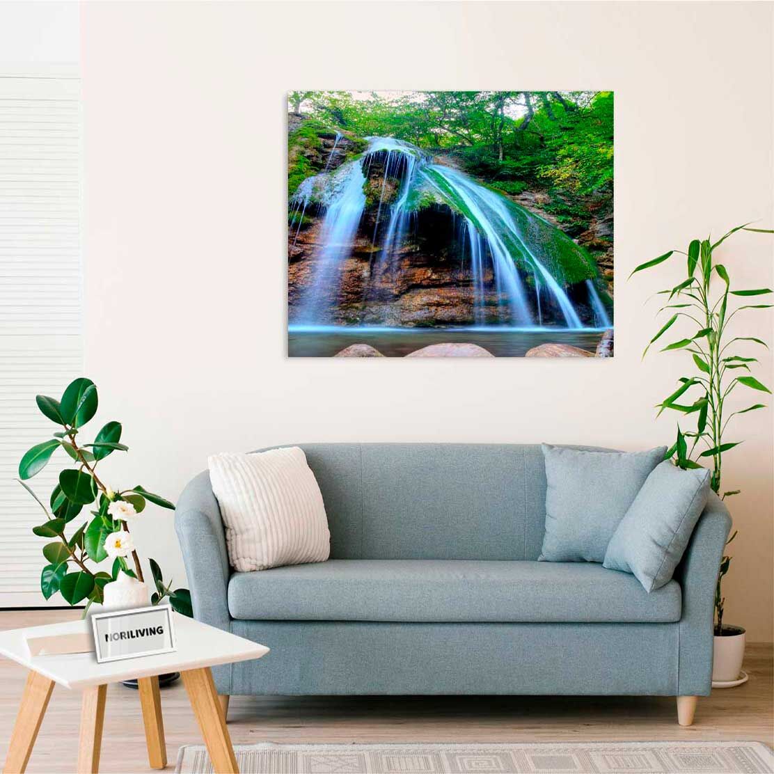 Wandbild über dem Sofa mit Motiv Wasserfall 121