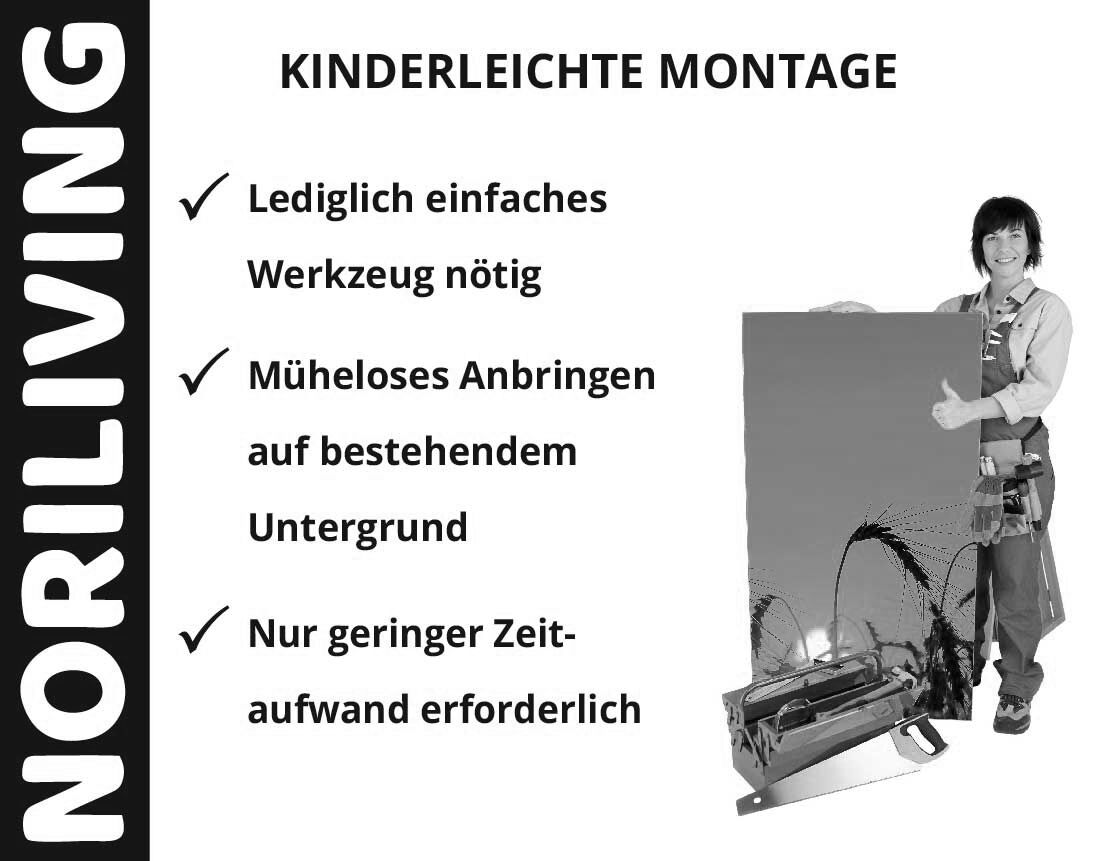 Aufzählung der Vorteile einer Duschrückwand aus Aluverbund