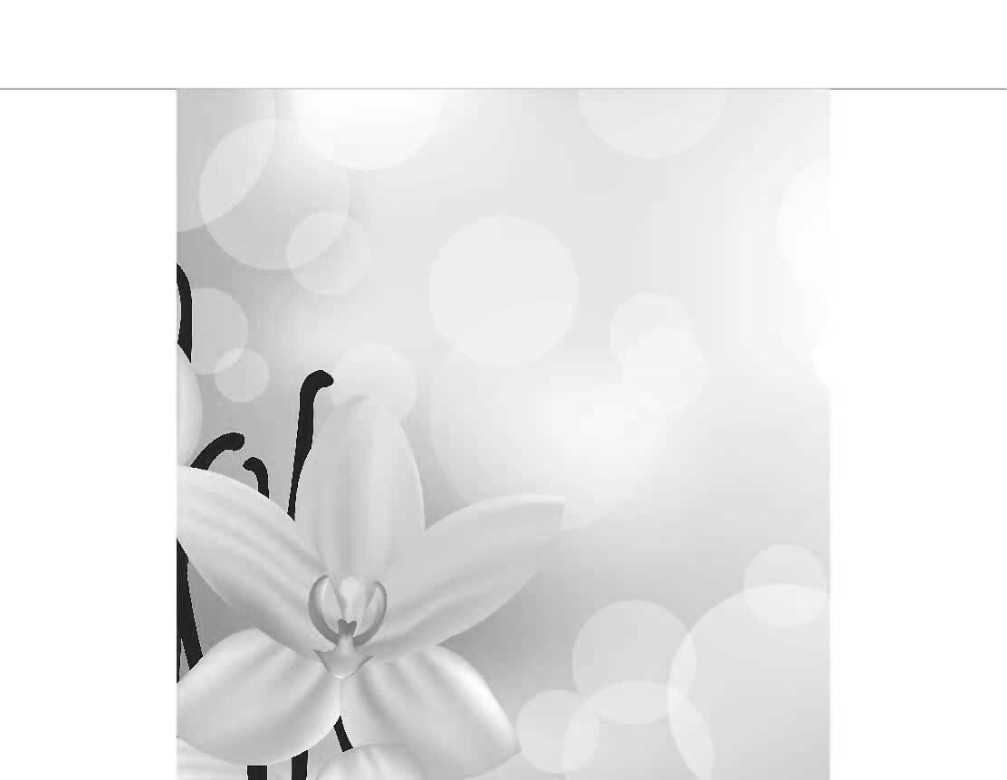 Ansicht des Badrückwand-Motivs Orchidee gelb 160 schwarz-weiß