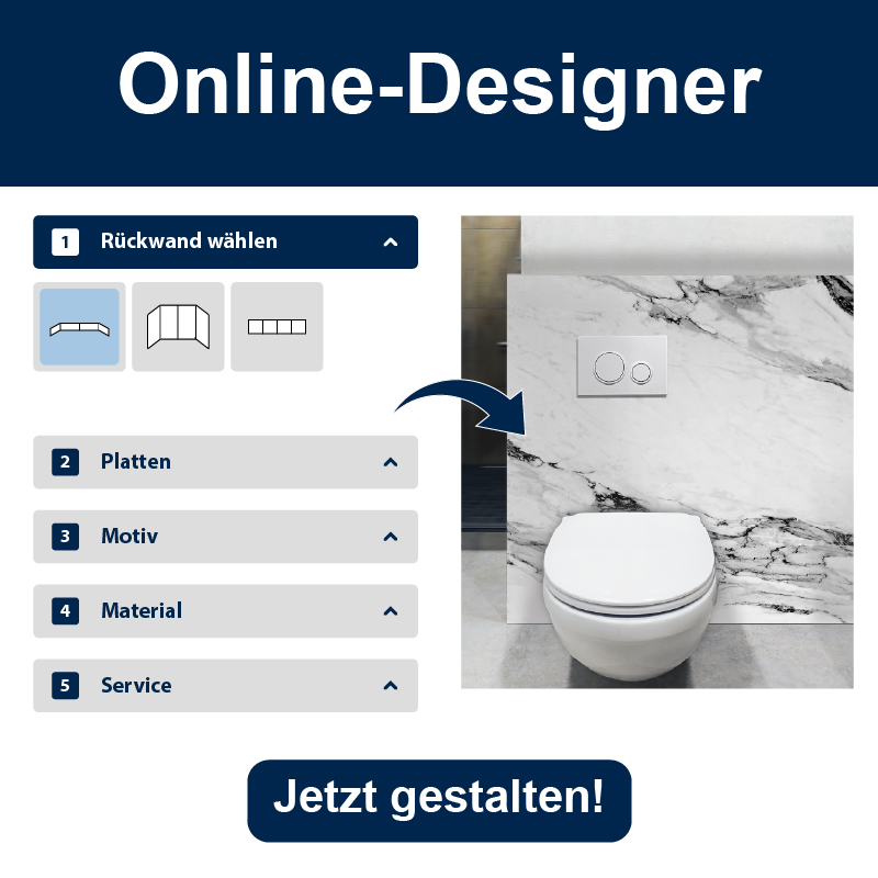 Designer Toilettenrückwand Aluverbund 