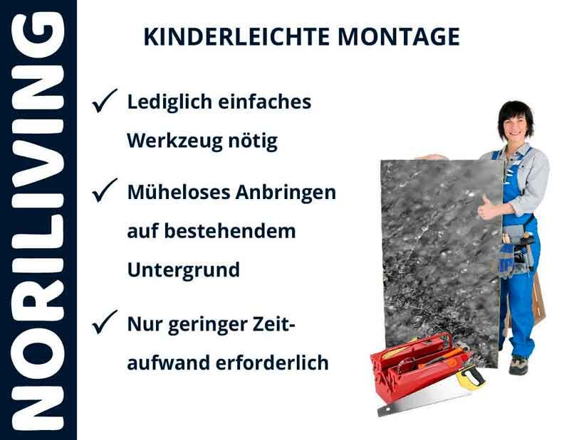 Montageanleitung von NORILIVING Paneelen mit einfachem Werkzeug und wenig Zeitaufwand