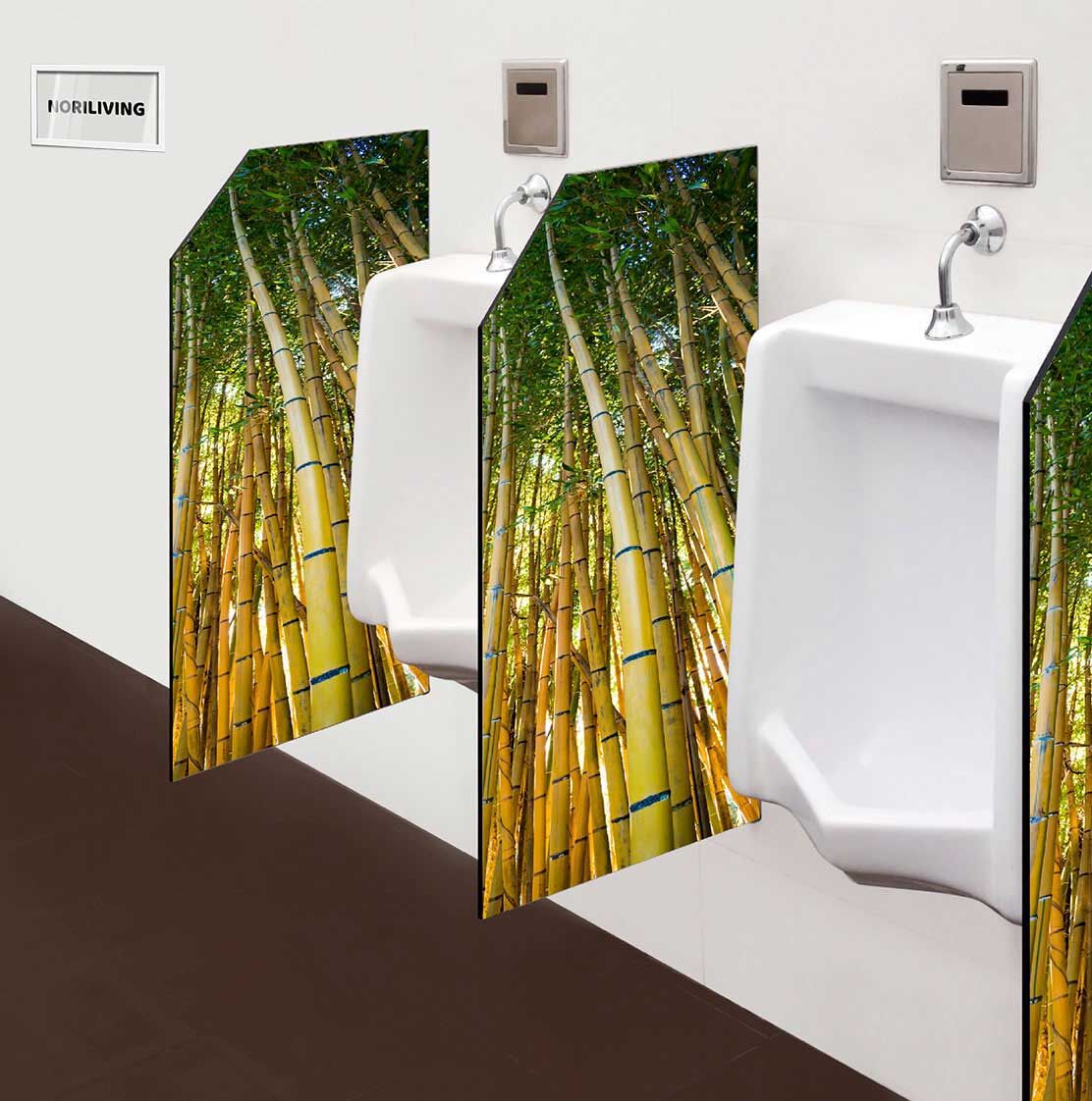 in der Toilette eingebaute Schamwand mit Motiv Bambus 726