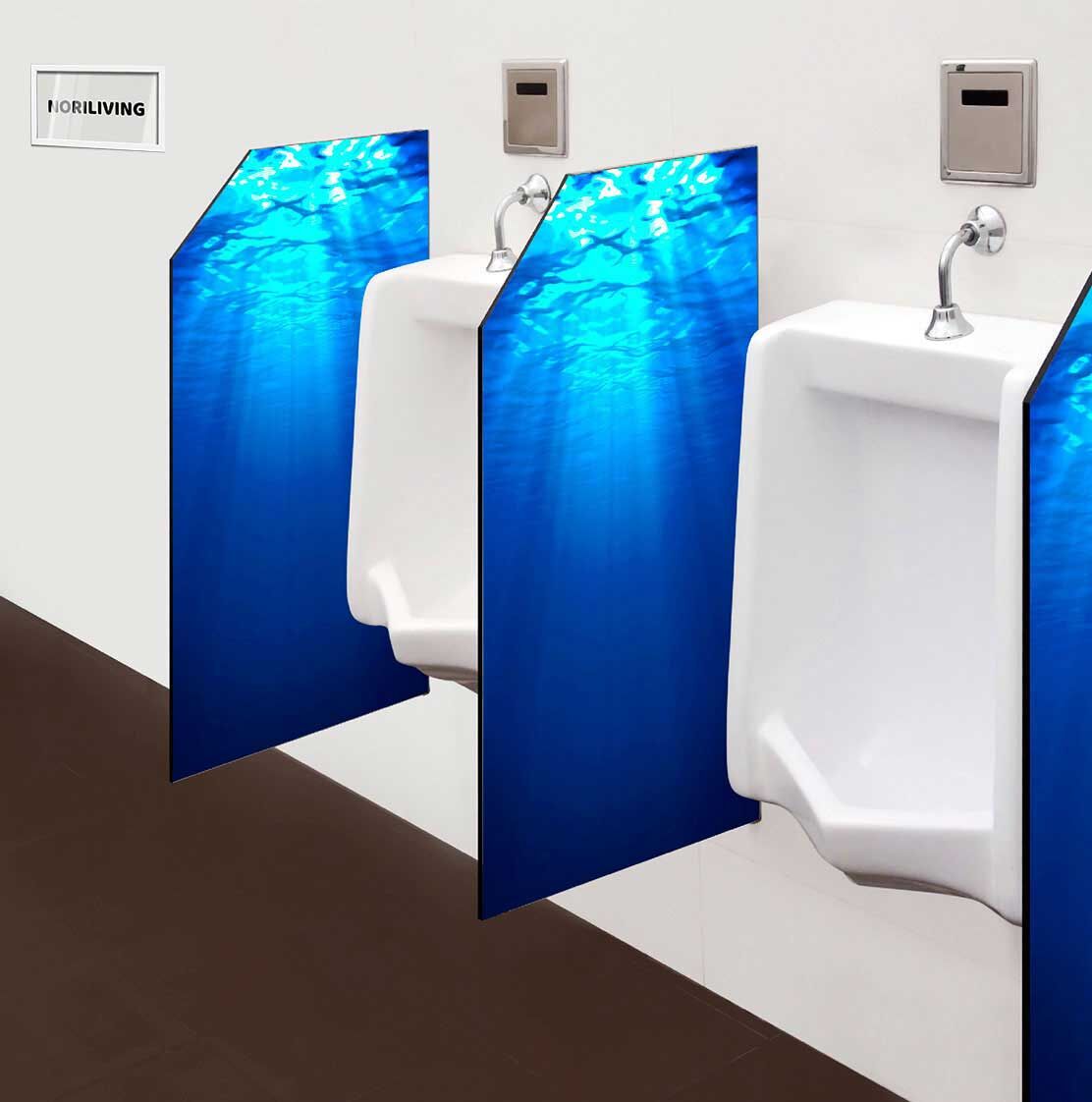in der Toilette eingebaute Schamwand mit Motiv Lichteinfall Unterwasser 606