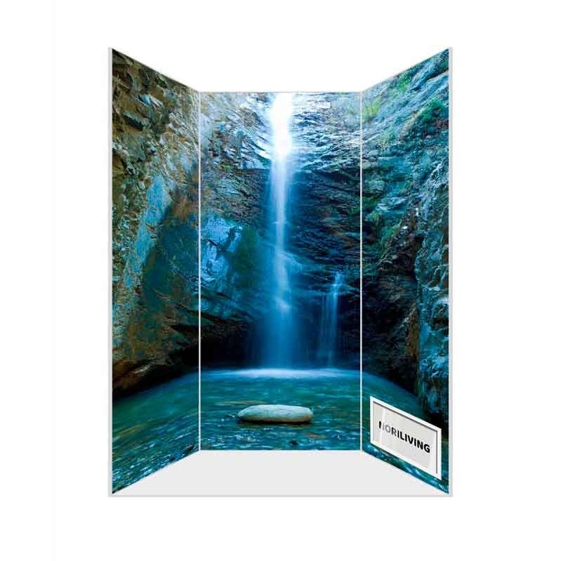 Dekorativer Raumteiler mit einem beeindruckenden Wasserfall-Motiv, ideal für eine beruhigende Raumgestaltung
