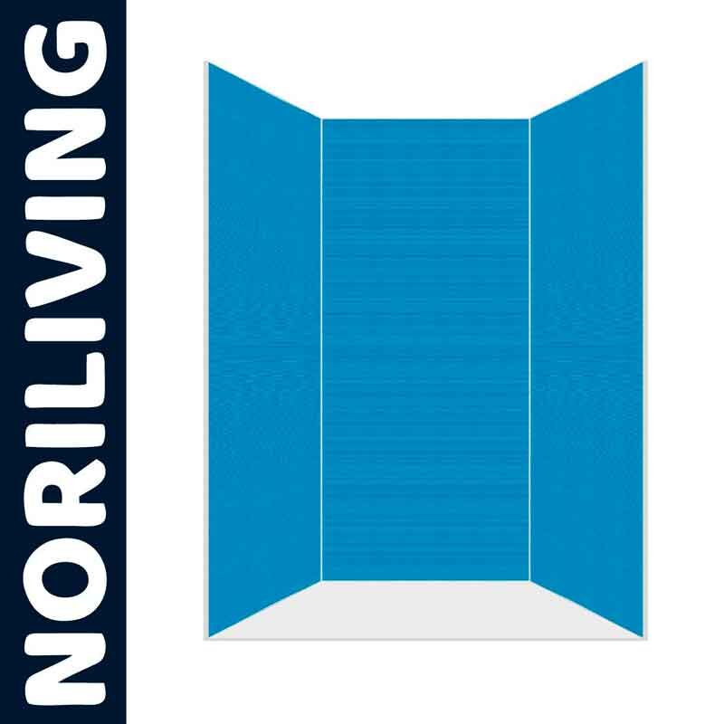 Blaue Präsentationstafel von Noriliving mit dreiflügeligem Design