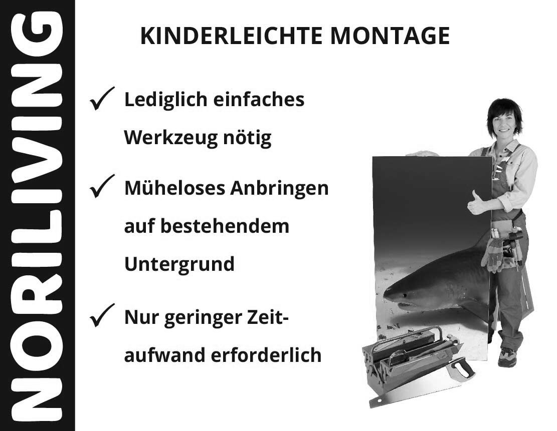 Aufzählung der Vorteile einer Badrückwand aus Aluverbund