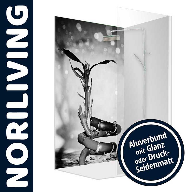 Moderne Duschwand mit Bambusdesign und Aluverbund, Wahl zwischen Glanz und Seidenmatt