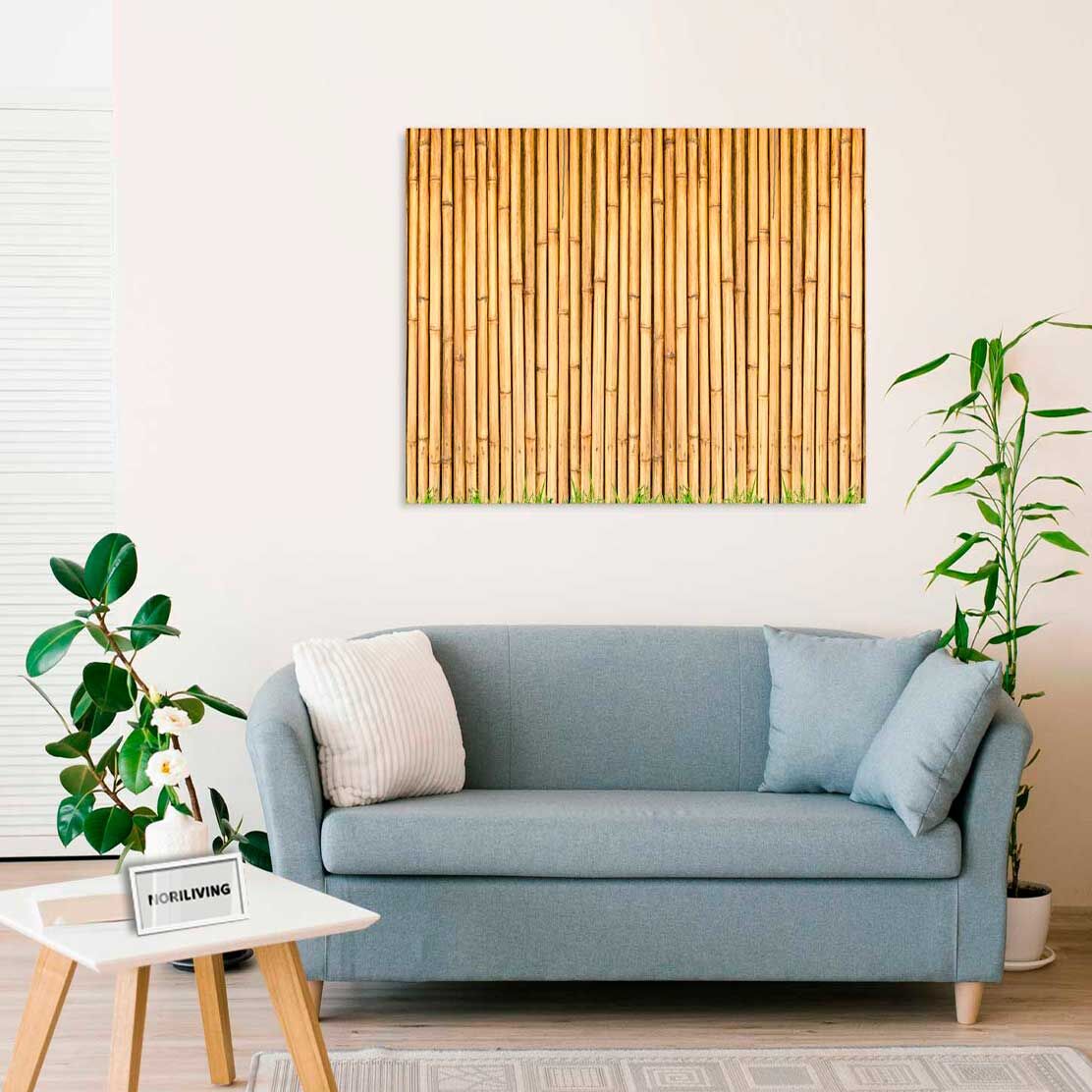 Wandbild über dem Sofa mit Motiv Bambus und Wiese 571