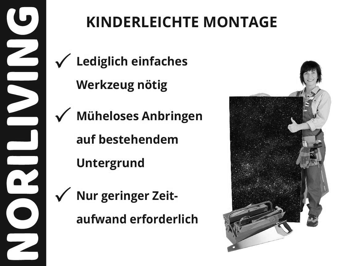 Aufzählung der Vorteile einer Badrückwand aus Aluverbund