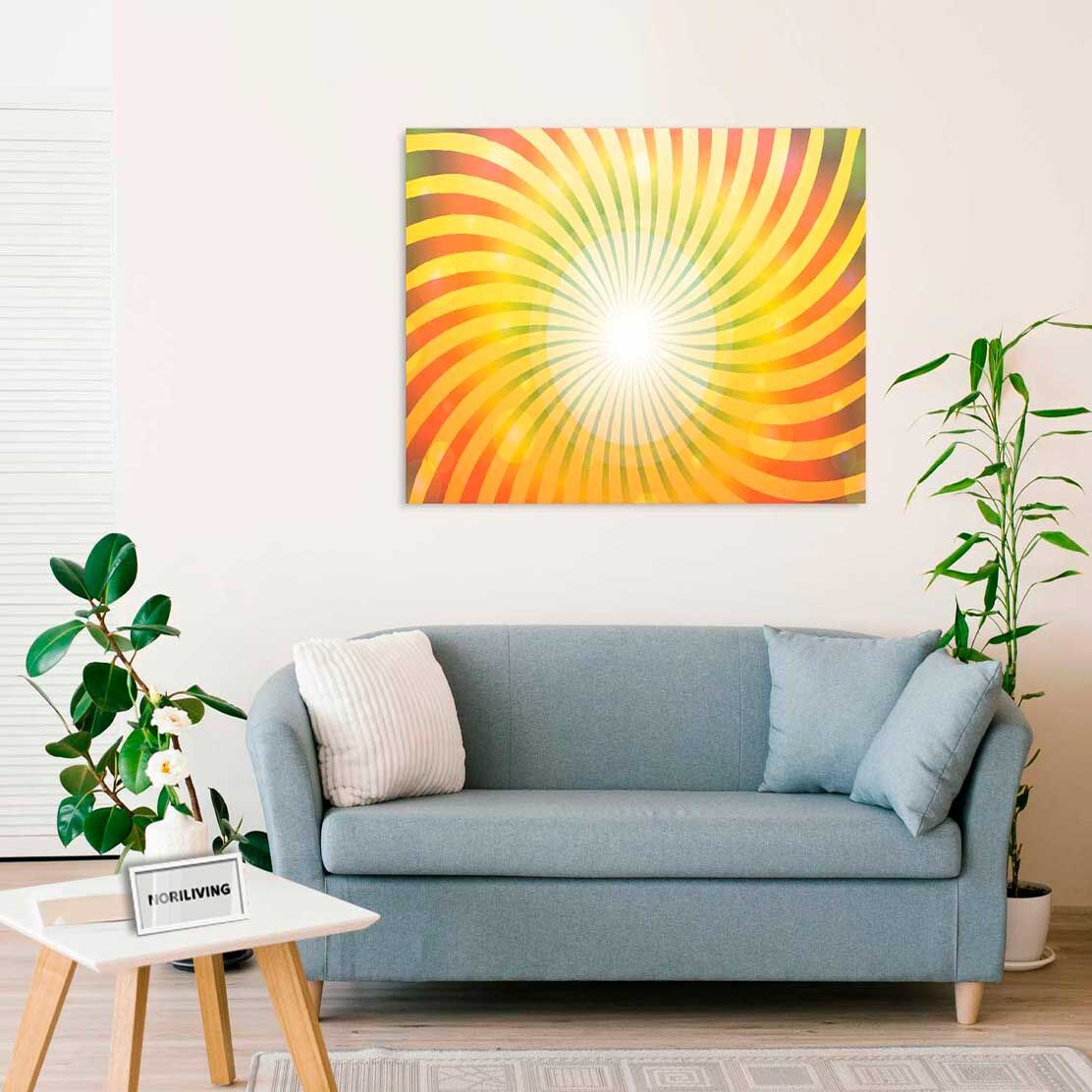 Wandbild über dem Sofa mit Motiv Kreis- und Wellenmuster 303